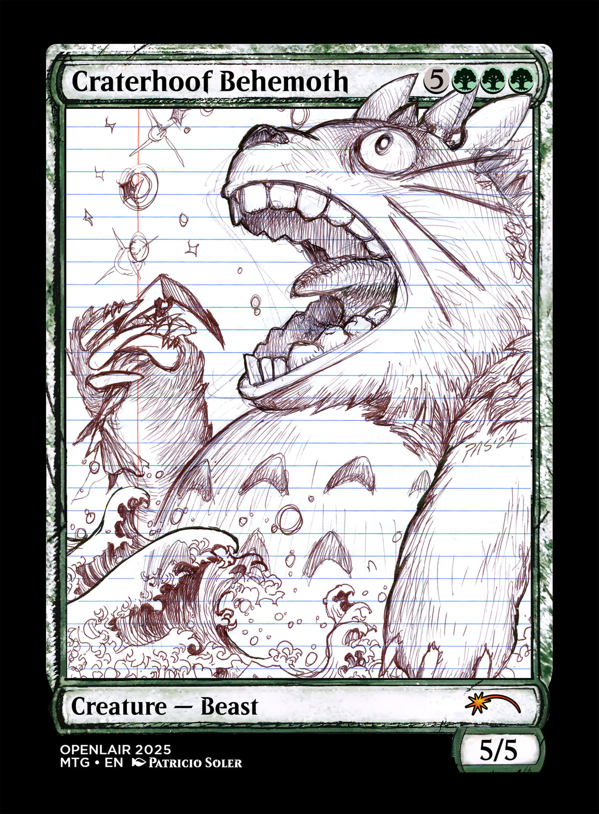 Craterhoof Behemoth Sketch - Patricio Soler
