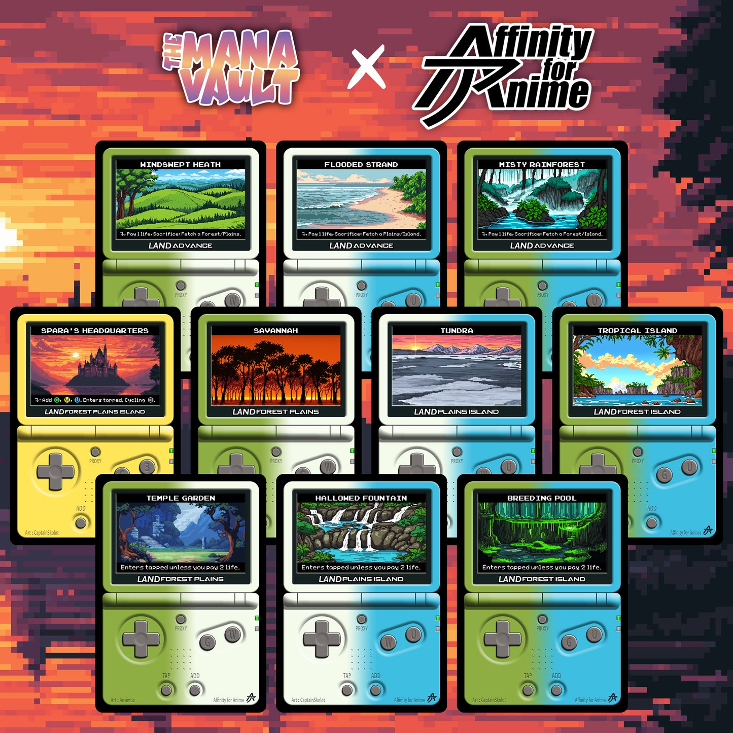 The Mana Vault : Green-White-Blue Pixel Lands