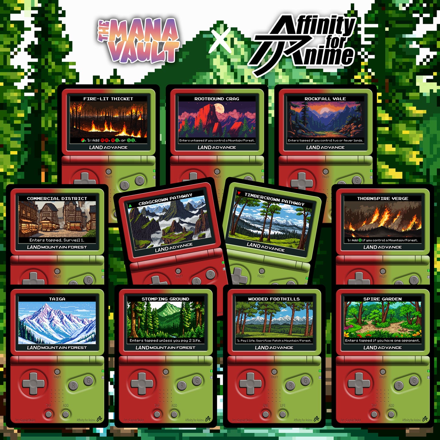 The Mana Vault : Red-Green Pixel Lands